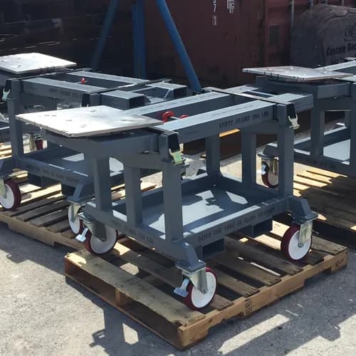 Completed fabricated assembly staged for shipment.