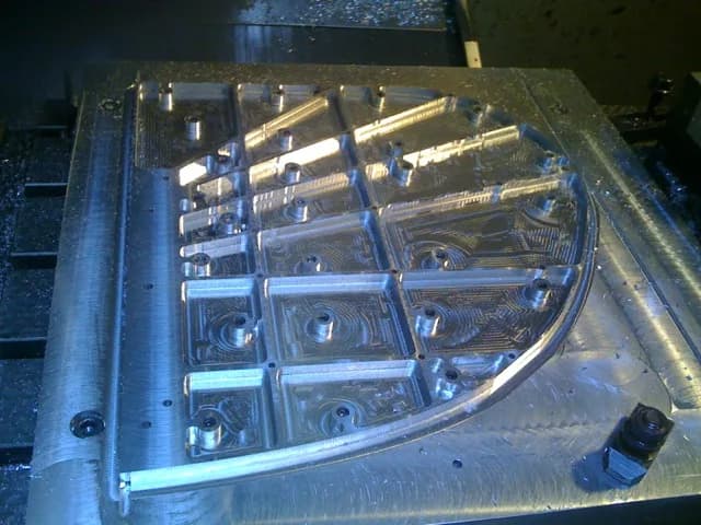 CNC-milled aluminum plate.